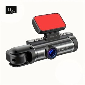 Resim Dashanshop Yadishen Donen Araba Kamerası 1080p Hd Genis Açı 32gb Hafıza Kartı 2 Lens Gece Görüşlü G-sensor 3 16 Ekran 12 24v Araç Aksesuarı 