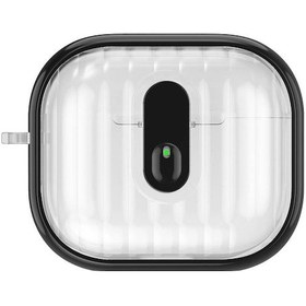 Resim Apple Uyumlu AirPods 4 Kılıf Kenarları Renkli Şeffaf Dilimli Silikon Airbag 40 Kılıf Siyah 