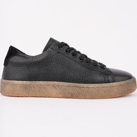 Resim Muggo Thomas Bağcıklı Hakiki Deri Erkek Günlük Sneaker Spor Ayakkabı Siyah 