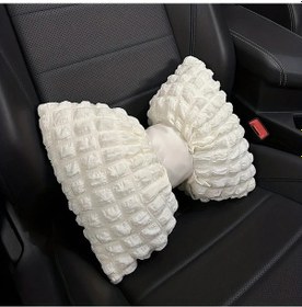 Resim Dashanshop Beyaz Sökülebilir Araç Başlık Yastığı - Bel Yastıklı Uzun Yolculuk Boyun Koruma 