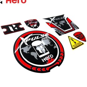 Resim Redline Grafik Hero Xpulse Kırmızı Renk Tank Pad Depo Kapak Pad Hidrolik Koruyucu Sticker Set 