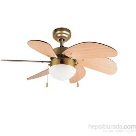 Resim Raks Pf-32 Dekoratif Tavan Vantilatör 6 Kanatlı - Açık Kahverengi 