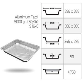 Resim Alüminyum Tepsi Büyük 5000 Gr 25 Adet 