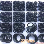 Resim 225 adet Kauçuk O-Halka Assorti Kiti - Dayanıklı Sentetik Kauçuk, Otomotiv, Musluklar, Basınçlı Yıkama Makineleri, Tesisat Sızdırmazlıkları ve Hava/Gaz Bağlantıları için Çok Boyutlu ve Şekil, Düz Yıkama Dahil, Kauçuk Yıkama 
