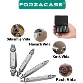 Resim 4’lü Dayanıklı Matkap Tornavida Uyumlu Hasarlı Vida Sökme Seti - FC987 