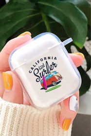 Resim mooodcase Premium Silikonlu California Şeffaf 1. Ve 2. Nesil Uyumlu Kablosuz Kulaklık Kılıfı 