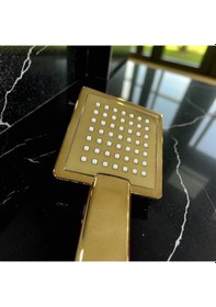 Resim Kare Gold Renkli Modern Duş Başlığı 