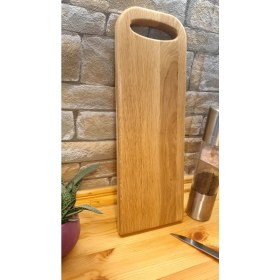 Resim F&S WoodArt Ahşap Meşe Saplı Kesme Sunum Mutfak Tahtası 