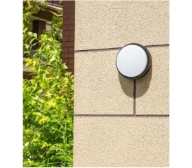 Resim Sekatech Horoz Artos 20W Yuvarlak Siyah LED Nem Su Geçirmez Banyo Bahçe Modern Tavan Lambası Beyaz Işık 6500K 