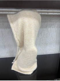 Resim LUUN Ekru Renk Düğmeli Yumuşak Kumaş Balaklava 