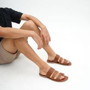 Resim DaphneSandals Hakiki Deri Taba Erkek Terlik - 