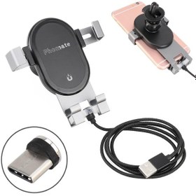 Resim Tip-c / Usb-c Bağlantı Noktası Evrensel Araç Hava Çıkışı Cep Telefonu Şarj Braketi - 