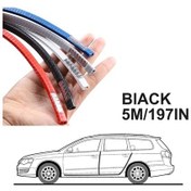Resim Lumaworld Black 5m/196.85inch 1 Rul Pvc Araç Kapısı Kenar Koruyucu Strip Evrensel Fit Çizilme Önleyici Ses Toz Geçirmez 