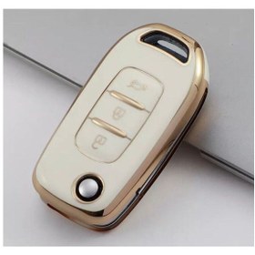 Resim Renault Uyumlu Taliant Nano Anahtar Kılıfı Beyaz Gold. 