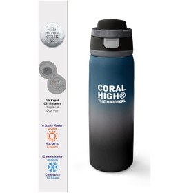 Resim Coral High Nefti Gri Renk Geçişli Pipetli Ve Direkt İçim Çelik Termos 800 Ml 38531 Gri Melanj 