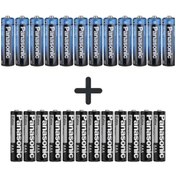 Resim Panasonic R6BE/4PS Manganez AA Kalem Pil 12'li + R03UE/2S AAA İnce Kalem Pil 12'li 