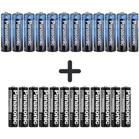 Resim Panasonic R6BE/4PS Manganez AA Kalem Pil 12'li + R03UE/2S AAA İnce Kalem Pil 12'li 