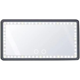 Resim Siyah Car Sunvisor Makyaj Aynası - Tüm Arabalar İçin Şarj Edilebilir Led Işıklı Makyaj Aynası - Universal Car Sun 
