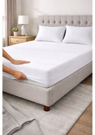 Resim Özdilek Çift Kişilik Alez Sıvı Geçirmez Yatak Koruyucu Fitted 160 200 Beyaz 