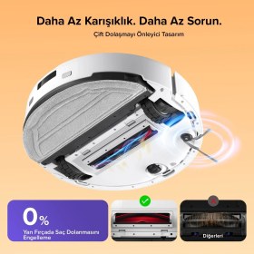 Resim Roborock 10000 Pa Yüksek Emiş Güçlü Titreşimli Paspaslı 180 Dakika Çalışan Lazer Haritalamalı Şarjlı Zemin Temizleme ve Silme Yapan Akıllı Robot Süpürge 