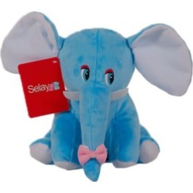 Resim Sevimli Mavi Peluş Fil 25 CM 