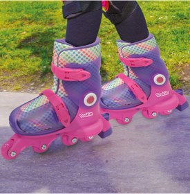 Resim Paten Ayarlanabilir Dönüşen Tekerlekli 2 In 1 Twisty Paten - Mor 29-32 