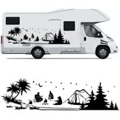 Resim Melek Pazarı 90 X 25 Cm Kampçı Ayı, Çadır Kampı, Kamp Karavan Sticker 