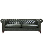 Resim 3A Mobilya Green Leather Chesterfield 230X90X80 CM 