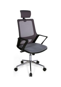 Resim Ofisbazaar Lizz Gri Fileli Yönetici Koltuğu Ergonomik Başlıklı Ofis Koltuğu Gri Gri 