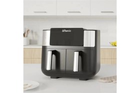 Resim Özbience Yüksek Kapasiteli Çift Bölmeli Airfryer 8l, Güçlü ve Şık Siyah Tasarım 