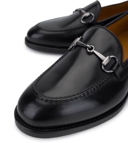 Resim ROSSI Kadın Hakiki Deri Siyah Loafer Ayakkabı 