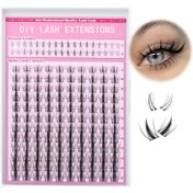 Resim 156 adet C-Curl Anime Manga Kirpik Uzatma - 5-6mm Doğal Görünüm İnce Tüyler, 8-16mm Kıvrımlı Islaklar, Tekrar Kullanılabilir DIY Sahte Kirpikler, Cosplay, Anime Gözleri, Başlangıç Dostu 