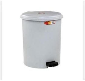 Resim Pedallı Çöp Kovası 40 Lt Plastik Gri 