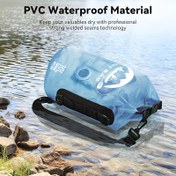 Resim IDRYBAG 5L/10L/20L/30L/40L Kuru Çanta Sırt Çantası - Hafif, PVC Malzeme, Güçlü Dikişler, Seyahat, Yüzme, Tekne, Kano, Kamp ve Plaj için İdeal, Seyahat Ekipmanı | Dayanıklı Kuru Çanta | Güvenli Kapatma 