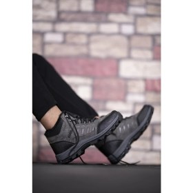 Resim Riccon Unisex Füme Outdoor Bot – 1. Sınıf Malzeme, Fermuarlı, Ortopedik Taban ve Koku Önleyici Astar 