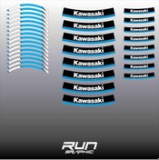 Resim Kawasaki Uyumlu Motorsiklet Mavi Jant Şeridi Jant İçi Yazılı 17 Inc Çok Renkli 