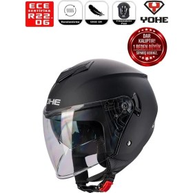 Resim Yohe Motosiklet Kaskı 852-MATT-BLACK 