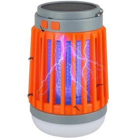 Resim W851 Usbli Solar Sinek Öldürücü Özellikli 3ın1 Kamp Feneri Gri - Turuncu 