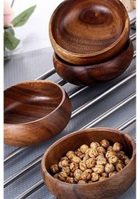 Resim Zem Kuruyemişlik 10 CM. Yuvarlak 6 Adet (Akasya Ağacı) 