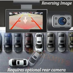 Resim 3 Lens 1080 P Dashcam Arabalar İçin Dvr Wıfı Ön İç Arka Kamera Araç Kara Kutu 64g X01-no Wıfı-3cam 