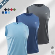 Resim 3 Adet Erkekler İçin Outdoor Kolsuz Yelek - Reflektif Boğa Amblemi Tasarımlı, Nefes Alabilen Hızlı Kuruyan Polyester Örgü - Yürüyüş, Koşu, Bisiklet, Balıkçılık, Basketbol için - Hafif İlkbahar/Yaz/Sonbahar Aktif Giyim (Çok Renk Seçeneği), Yuvarlak Yaka, Makinede Yıkanabilir, Spor Stili, Dayanıklı Yapım, Performans Giysi, Fitness Tutkunları 