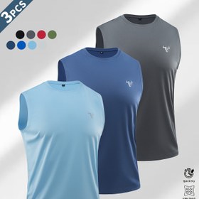 Resim 3 Adet Erkekler İçin Outdoor Kolsuz Yelek - Reflektif Boğa Amblemi Tasarımlı, Nefes Alabilen Hızlı Kuruyan Polyester Örgü - Yürüyüş, Koşu, Bisiklet, Balıkçılık, Basketbol için - Hafif İlkbahar/Yaz/Sonbahar Aktif Giyim (Çok Renk Seçeneği), Yuvarlak Yaka, Makinede Yıkanabilir, Spor Stili, Dayanıklı Yapım, Performans Giysi, Fitness Tutkunları 