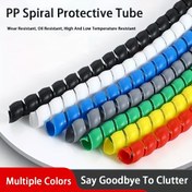 Resim Polipropilen Kablo Koruyucu, Esnek Spiral Sarmal Tel Yönetimi, 2 Metre Uzunluk, Çap 8mm/12mm/14mm - Kordon ve Kablo Düzenleme için Koruyucu Kablo Kılıfı 