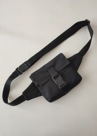 Resim Outlet Çarşım Basic Erkek Siyah Bel ve Çapraz Omuz Çantası 2 Bölmeli Suya Dayanıklı 