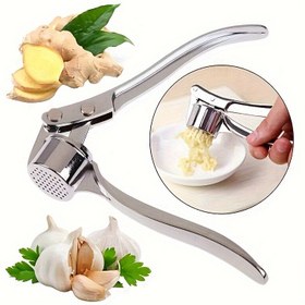 Resim 1 adet, Paslanmaz Çelik Sarımsak Pres, Manuel Sarımsak Kıyma ve Ezme Makinesi, Elde Taşınabilir Sarımsak Soyucu ve Zencefil Ezme Makinesi, Mutfak Aracı 