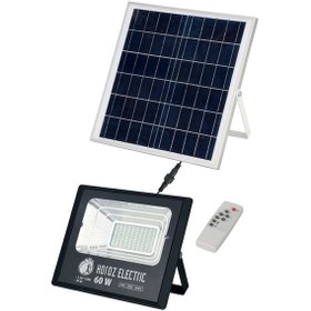 Resim Horoz Tiger 60w Solar Ledli Projektör 6400k Beyaz Işık Çok Renkli 