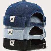 Resim 1 adet GR Nakışlı Tutum Kovboy Şapkası - Eskitme Detaylar & Metal Perçin Ayarlanabilir Kayış, Skatepark-Ready Konser-Koruyucu Unisex Şapka Mavi/Koyu Gri/Siyah | İlkbahar 2024 Trendsetter Moda, Sokak Giyim Aksesuarı, Keskin Başlık, Şık İşçilik, İfade Edici Başlık, Sokak Giysisi Severler, Günlük Kıyafet, Yüksek Kalite Dikiş, Genç Yetişkinler 