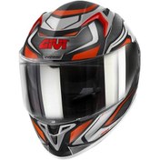 Resim Givi 50.9 Atomic Full Face Motosiklet Kaskı 67381 Mat Siyah Gri Kırmızı 