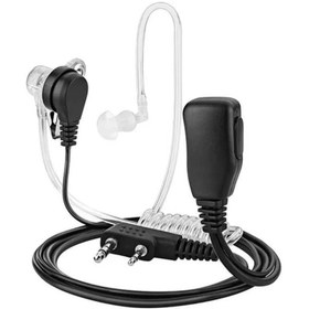 Resim Mars Bas Konuş Mikrofonlu 2 Pin PTT Şeffaf Spiral Telsiz Kulaklığı 