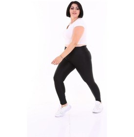 Resim Bonbonetti Chocolate Baby & Kids Yüksek Bel İthal Büyük Beden Parlak Tayt SiYAH 